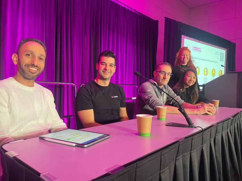 The Layer team on a panel with partners
